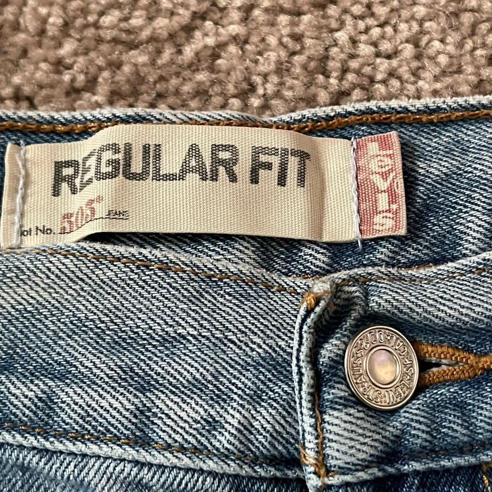 Levi's Strauss & Co 505 Regular Fit Jeans Straight Light Blue Jeans - Picture 3 of 8